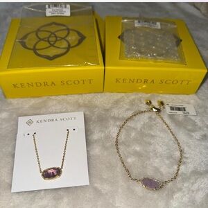 Kendra Scott purple amethyst necklace and bracelet